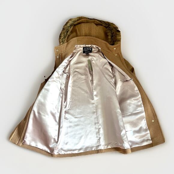 NEW J.Crew Size 2 Chateau Parka Coat Italian Stadium Cloth Wool Camel NWT - Picture 7 of 10